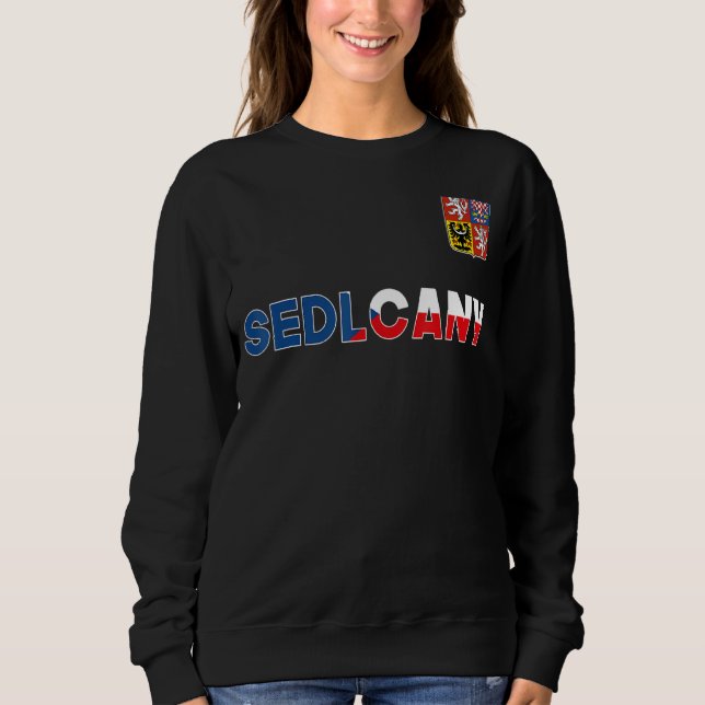 Sweatshirt Sedlcane République Tchèque Drapeau Coeur Lion Coa (Devant)