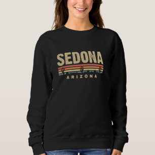 Sweatshirt Sedona Arizona AZ Cactus Désert Souvenir Rétro Vin