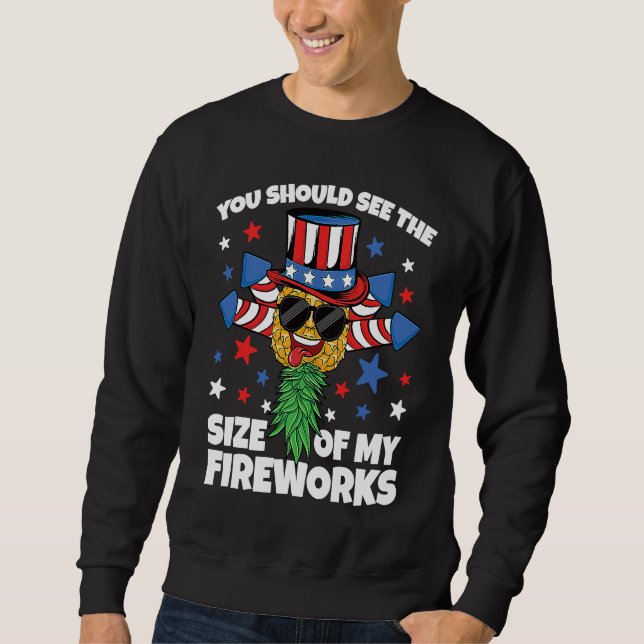 Sweatshirt See Size of My Fireworks 4th of July Swinger Pinea (Devant)