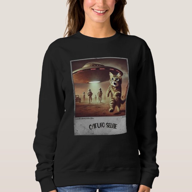 Sweatshirt Selfie OVNI de chat : Kitty effrayé (sweat - shirt (Devant)