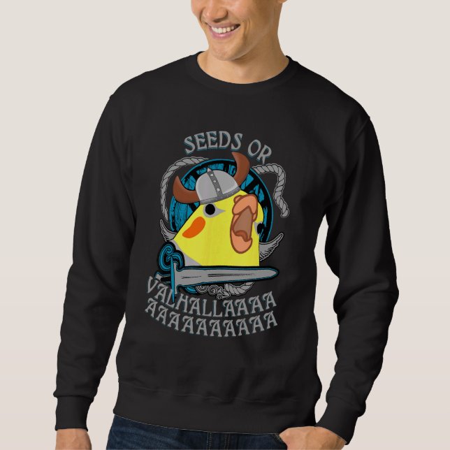 Sweatshirt Semences Ou Mème D'Oiseau Valhalla Viking Cockatie (Devant)