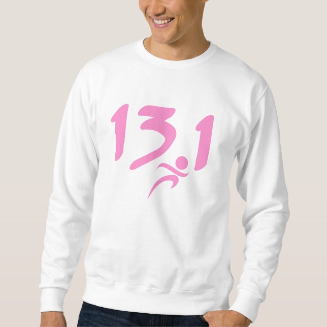 Sweatshirt Semi-marathon 13,1 de rose (Devant)