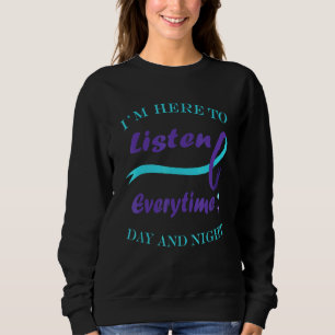 Sweatshirt Semicolon Turquoise Purple Ribbon Prévention du su