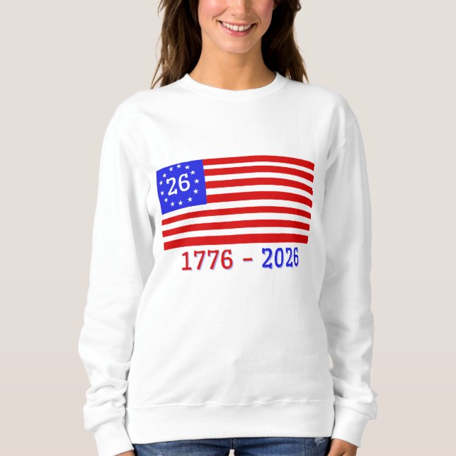 SWEATSHIRT SÉMIQUINCENTENAIRE : 1776 - 2026 (Devant)