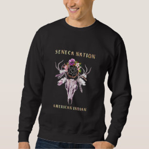Sweatshirt Seneca Nation Amérindienne tribu Boho Floral Sk