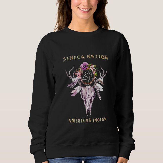 Sweatshirt Seneca Nation Amérindienne tribu Boho Floral Sk (Devant)