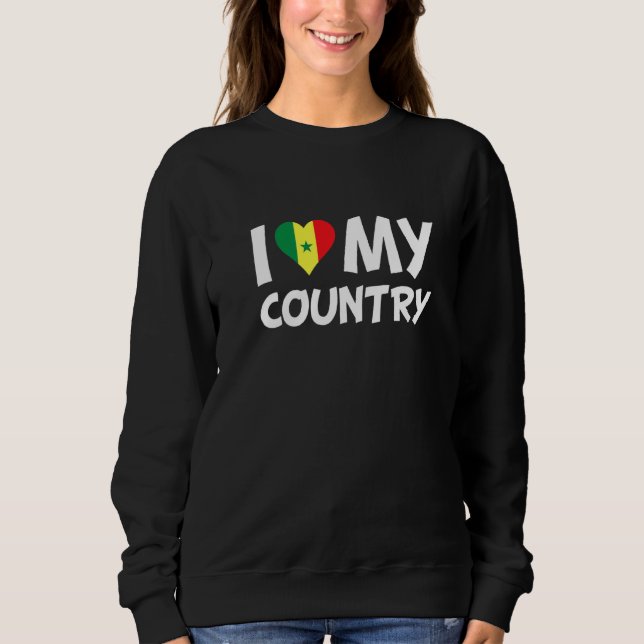 Sweatshirt Sénégal Coeur Drapeau J'aime mon pays Afrique (Devant)