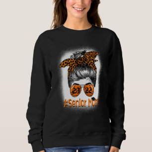 Sweatshirt Senior Mom 2022 Basketball Senior Leopard Messy Bu
