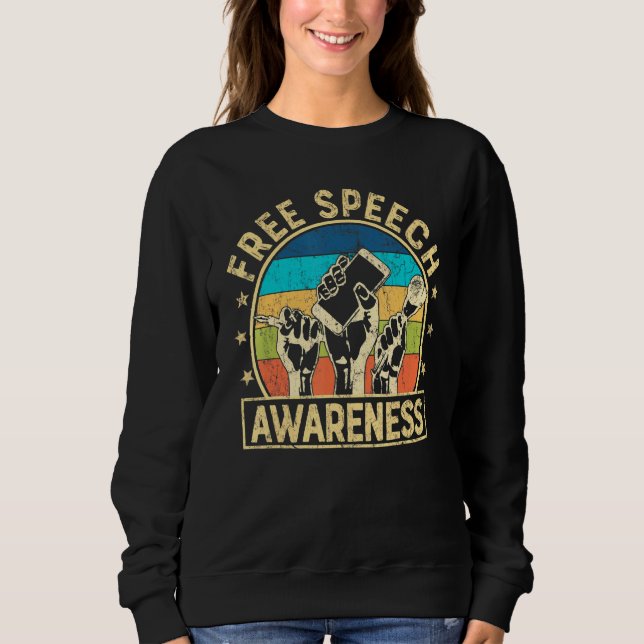 Sweatshirt Sensibilisation À La Liberté D'Expression En Octob (Devant)