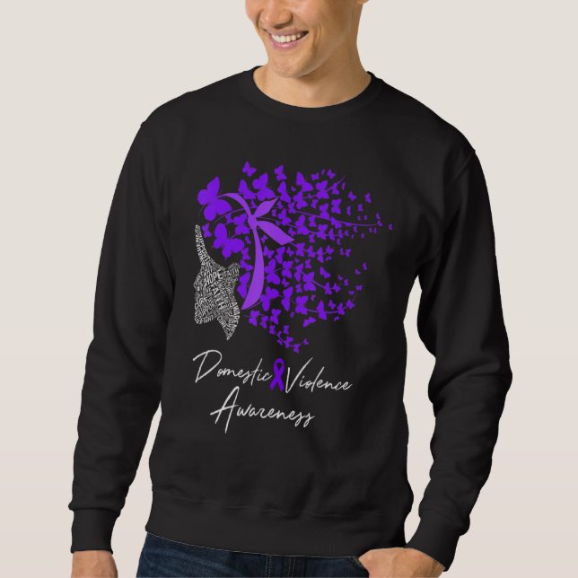 Sweatshirt Sensibilisation à la violence domestique Papillons (Devant)