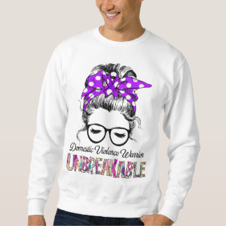 Sweatshirt Sensibilisation à la violence familiale Ribbon Cad