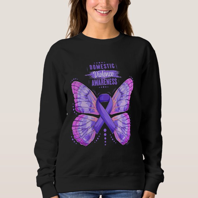 Sweatshirt Sensibilisation à la violence familiale Ruban roug (Devant)