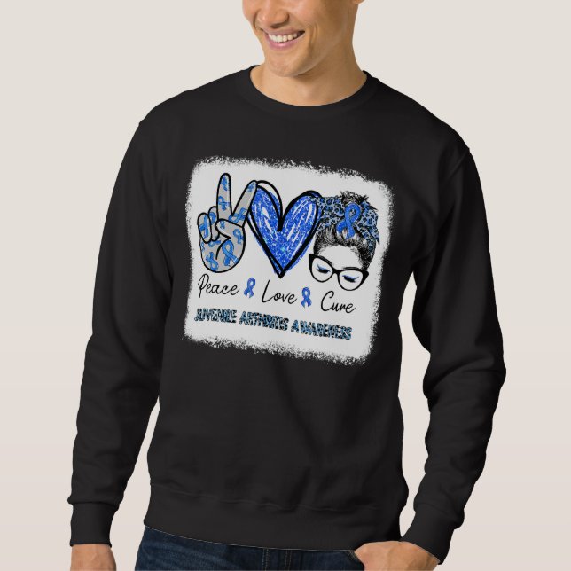 Sweatshirt Sensibilisation à l'arthrite juvénile Bleu Ruban P (Devant)