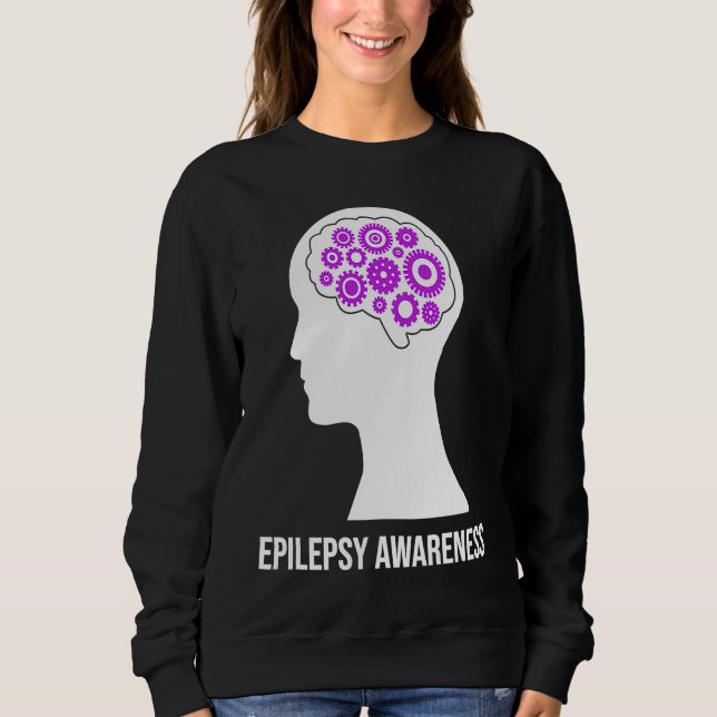 Sweatshirt Sensibilisation à l'épilepsie Cerveau conscient Gu (Devant)