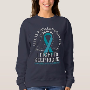 Sweatshirt Sensibilisation au cancer de l'ovaire ruban turquo
