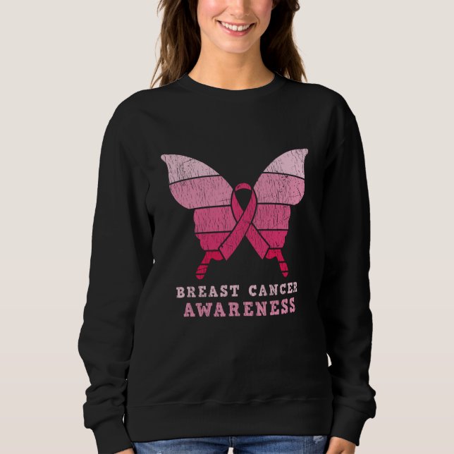 Sweatshirt Sensibilisation au cancer du sein Bouton rose Bout (Devant)