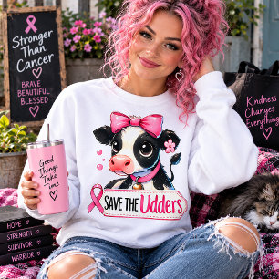 Sweatshirt Sensibilisation au cancer du sein Save the Udders