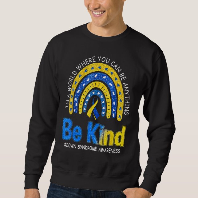 Sweatshirt Sensibilisation au syndrome de Down Ruban Boho arc (Devant)