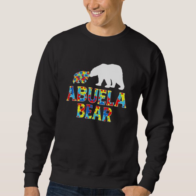 Sweatshirt Sensibilisation sur l'autisme Abuela Bear Puzzle S (Devant)