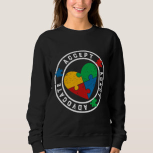 Sweatshirt Sensibilisation sur l'autisme Accepter Adapt Advoc