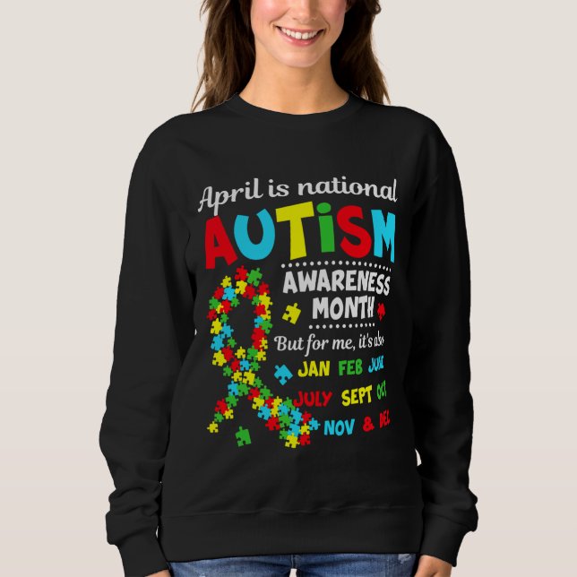 Sweatshirt Sensibilisation sur l'autisme Avril est lauréate n (Devant)