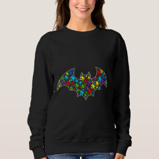 Sweatshirt Sensibilisation sur l'autisme Cute Bat Puzzle Pièc