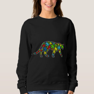 Sweatshirt Sensibilisation sur l'autisme Cute Panther Puzzle