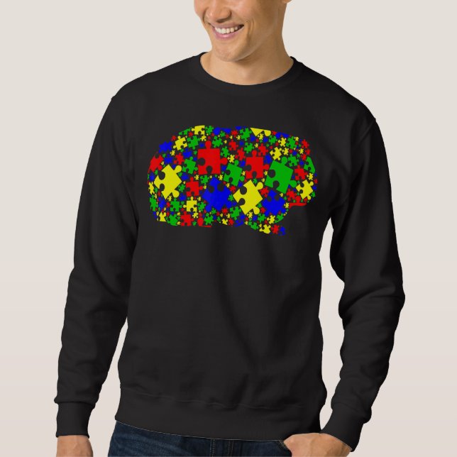 Sweatshirt Sensibilisation sur l'autisme des animaux du puzzl (Devant)