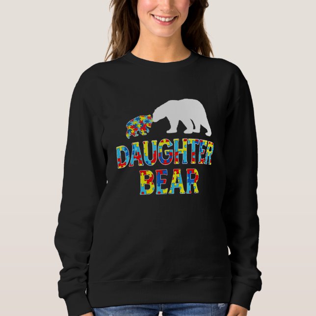 Sweatshirt Sensibilisation sur l'autisme Fille Ours Puzzle So (Devant)