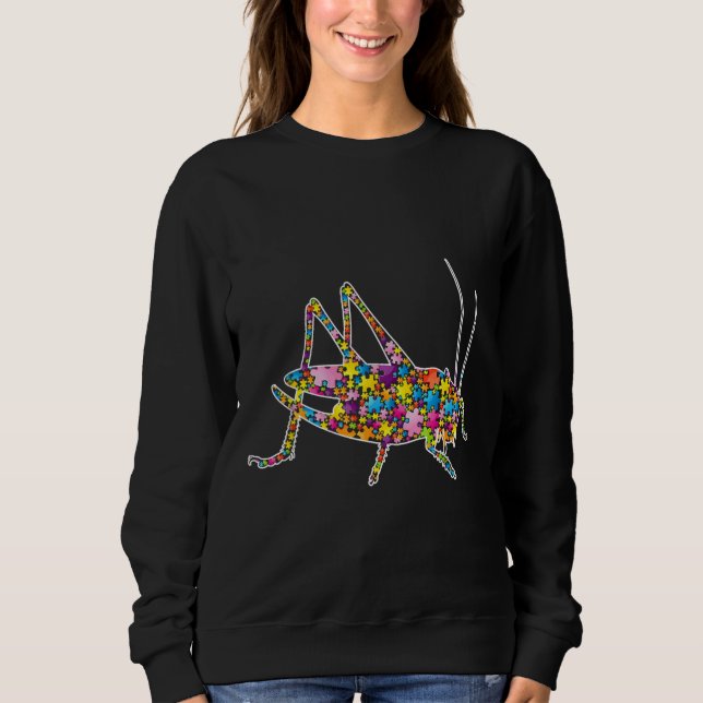 Sweatshirt Sensibilisation sur l'autisme Grasshopper Animaux  (Devant)