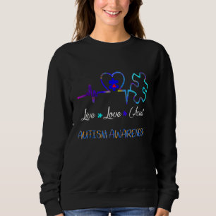Sweatshirt Sensibilisation sur l'autisme Live Love Accepter