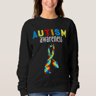 Sweatshirt Sensibilisation sur l'autisme Mois Ruban Coeur