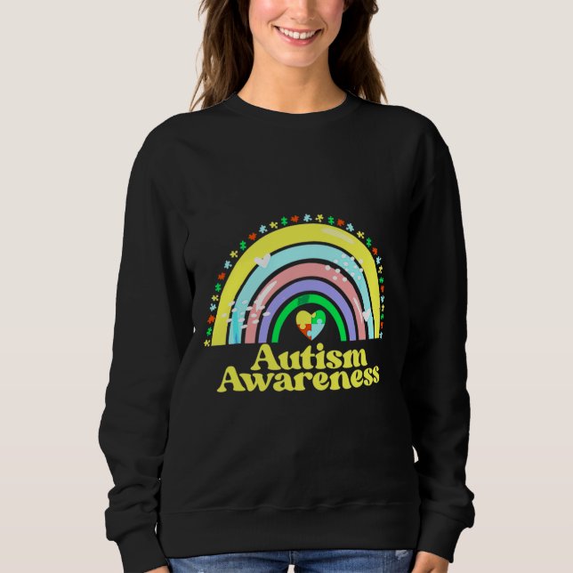 Sweatshirt Sensibilisation sur l'autisme Mois Ruban Puzzle Di (Devant)