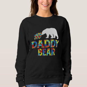 Sweatshirt Sensibilisation sur l'autisme Papa Ours Puzzle Sou