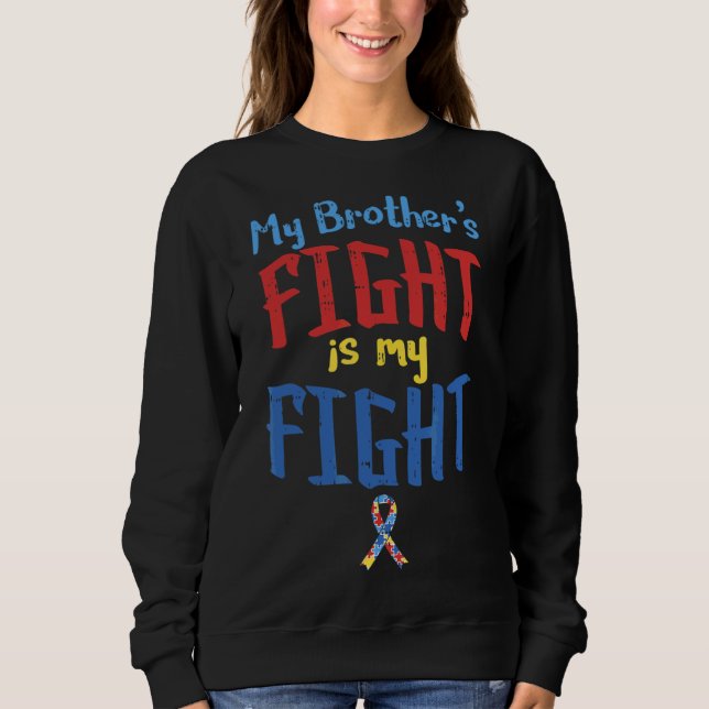 Sweatshirt Sensibilisation sur l'autisme Ruban Mes frères com (Devant)
