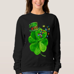 Sweatshirt Sensibilisation sur l'autisme Shamrock St Patrick'