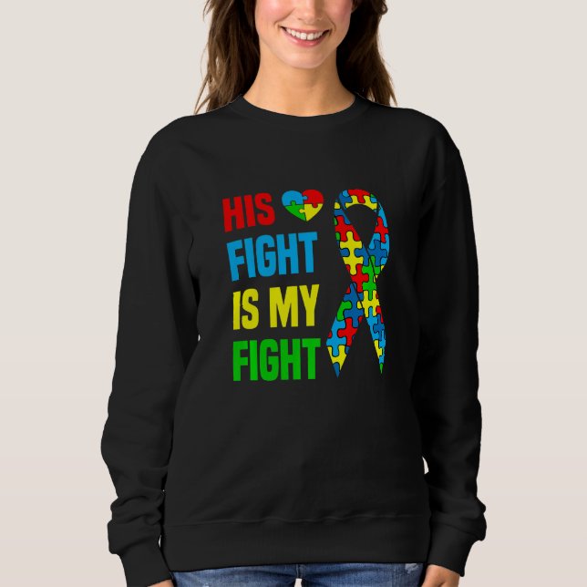 Sweatshirt Sensibilisation sur l'autisme Son Combat Est Mon F (Devant)