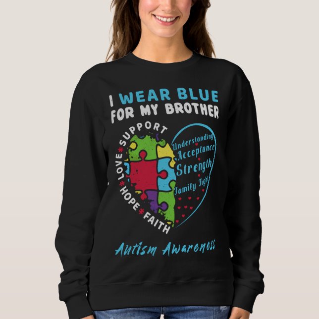 Sweatshirt Sensibilisation sur l'autisme spéciale Brother Blu (Devant)
