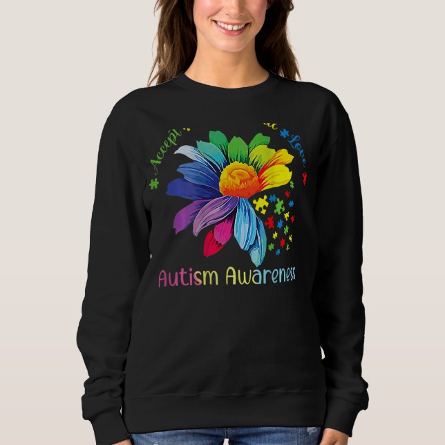 Sweatshirt Sensibilisation sur l'autisme Sunflower Accepter C (Devant)