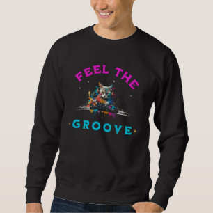 Sweatshirt Sentez le groove house music DJ Chat Kitty Vinyle