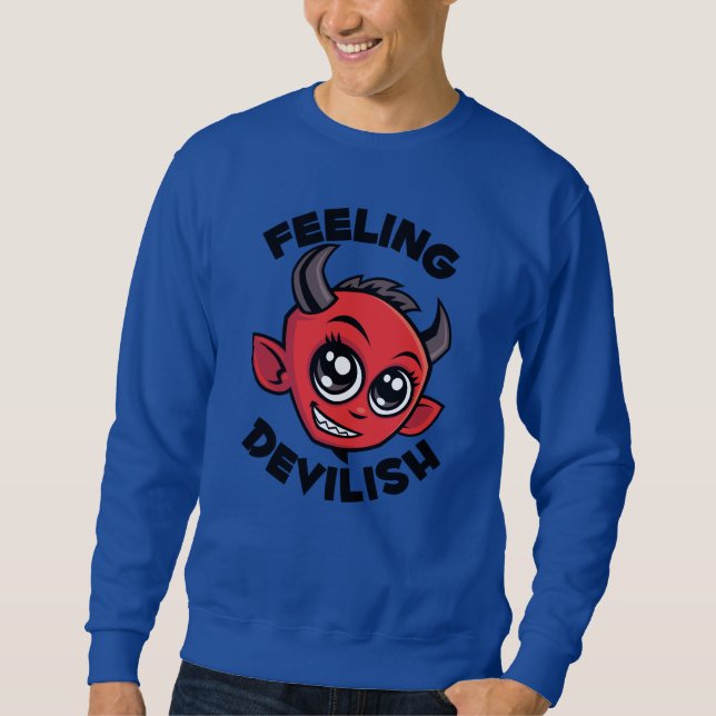 Sweatshirt Sentiment Diabolique Mignon Sourire Diable (Devant)