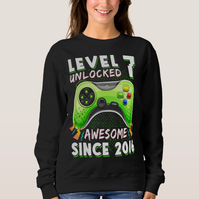 Sweatshirt Sept 7ans Anniversaire Garçon Gamer 7e 7 ans Anniv (Devant)