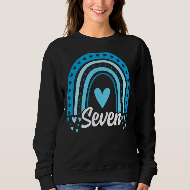 Sweatshirt Sept ans Vieux arc-en-ciel 7e anniversaire garçon  (Devant)