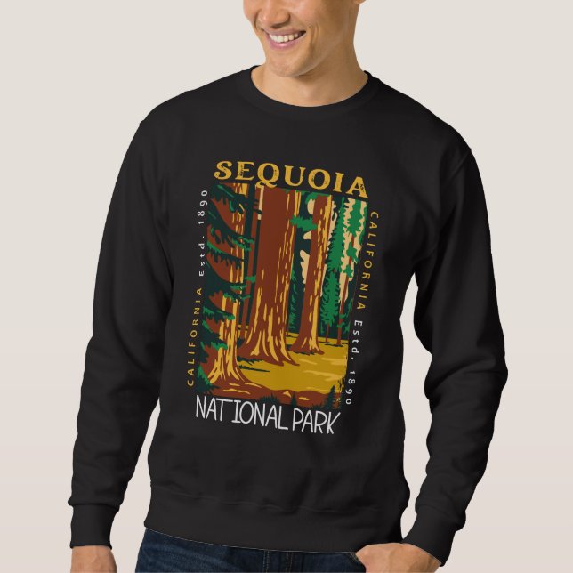 Sweatshirt Sequoia National Park California Retro perturbé (Devant)