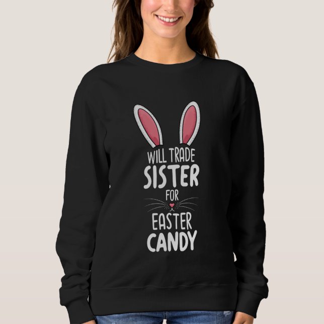 Sweatshirt Sera Échange Soeur Pour Pâques Bonbon Visage Bunny (Devant)