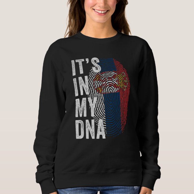 Sweatshirt Serbia It's In My DNA Cute Serb Fingerprint Serbia (Devant)