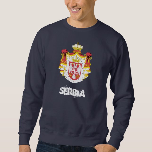 Sweatshirt Serbie avec armoiries (Devant)