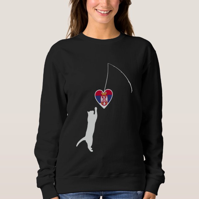 Sweatshirt Serbie Conception de chats Drapeau serbe Srbija Ch (Devant)