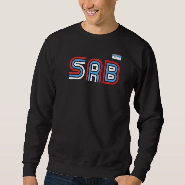 Sweatshirt Serbie Drapeau Retro International Pays Serbe Pr (Devant)