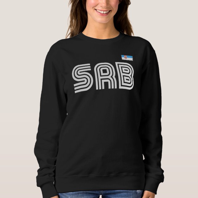 Sweatshirt Serbie Drapeau Retro International Pays Serbe Pr (Devant)